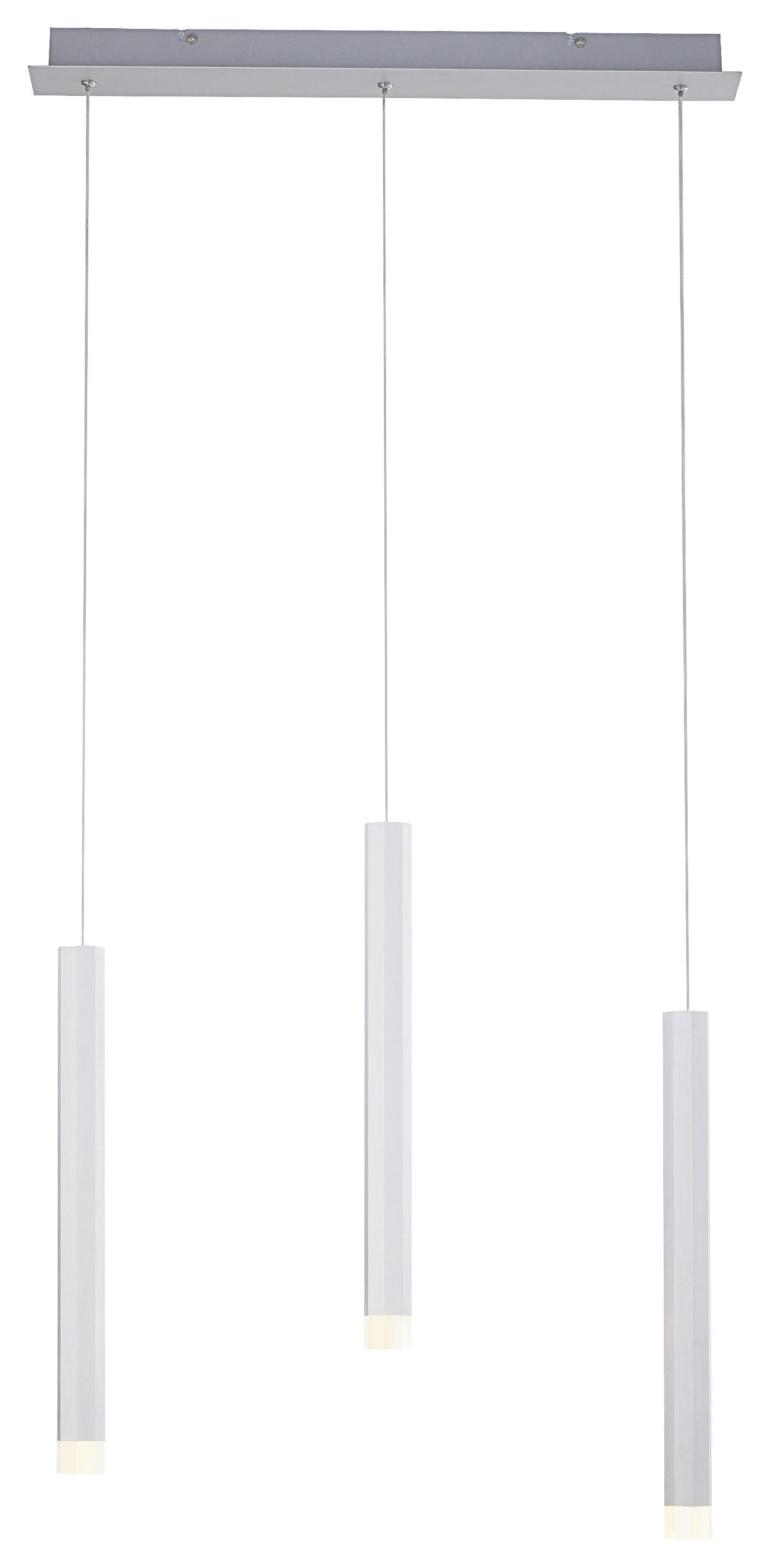 Just Light LED-Pendelleuchte BRUNO 15203-95 Alu Eisen Aluminium B/H/T: ca. 55x120x8 cm 3.0 Brennstellen BRUNO - Alu (55,00/120,00/8,00cm) - Just Light
