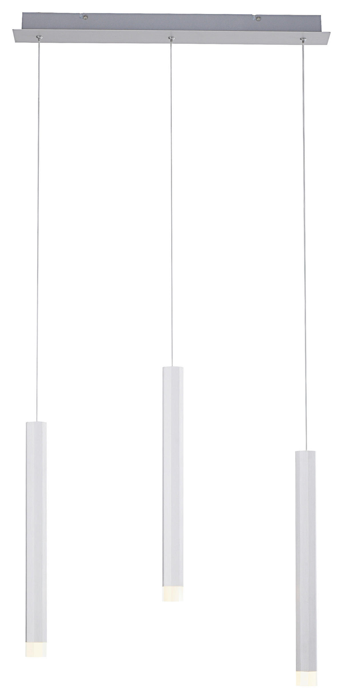 Just Light LED-Pendelleuchte BRUNO 15203-95 Alu Eisen Aluminium B/H/T: ca. 55x120x8 cm 3.0 Brennstellen BRUNO - Alu (55,00/120,00/8,00cm) - Just Light