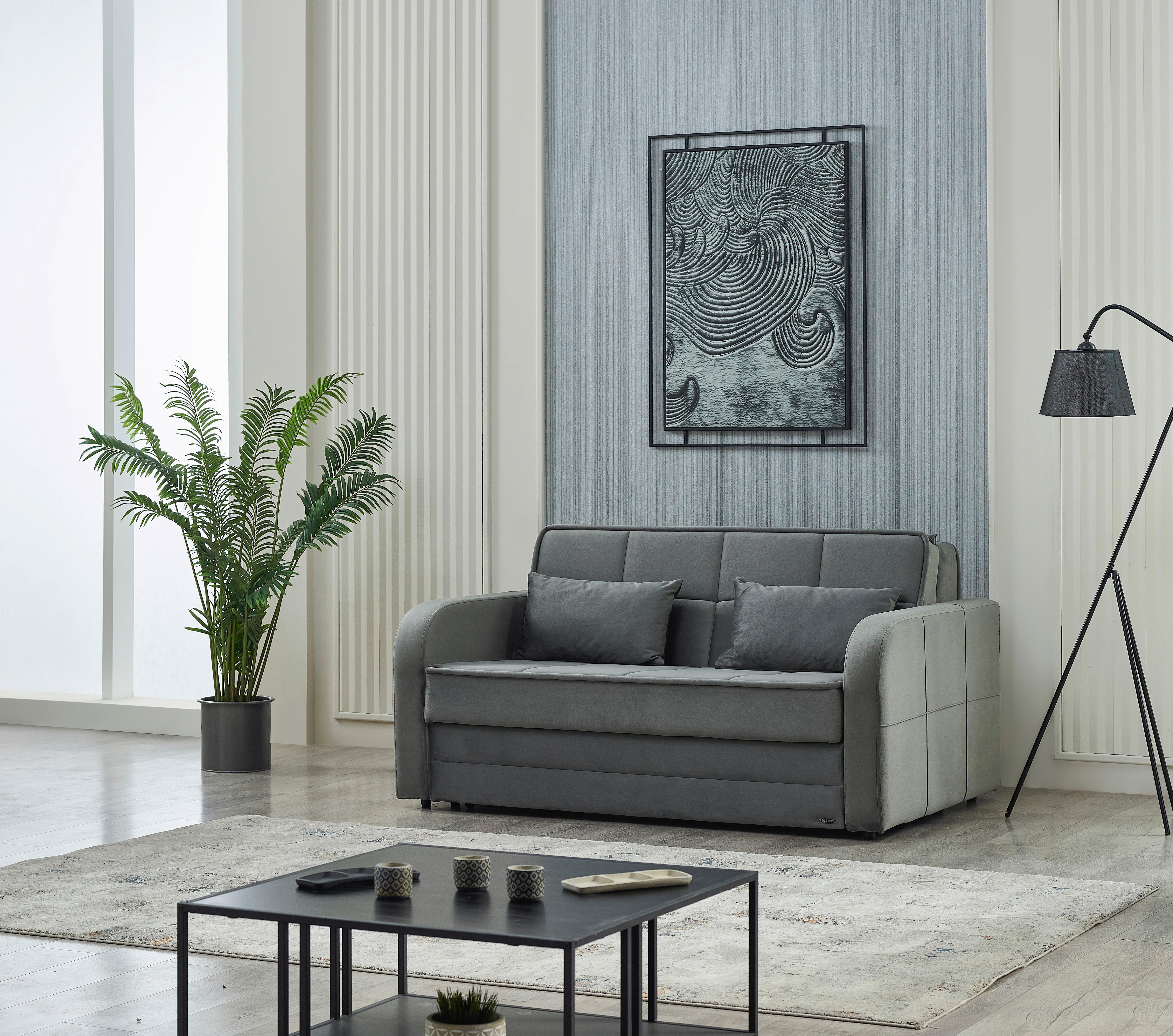 Schlafsofa Moleron grau B/H/T: ca. 171x94x111 cm Moleron - schwarz/grau (171,00/94,00/111,00cm)