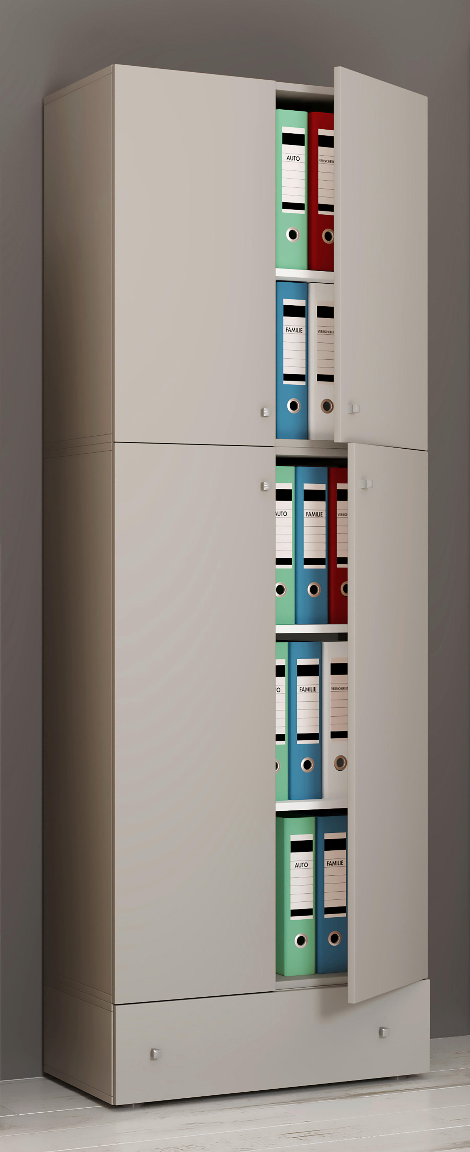 Büroschrank Lona grau B/H/T: ca. 70x200x39 cm Lona - grau (70,00/200,00/39,00cm) - VCM Möbel
