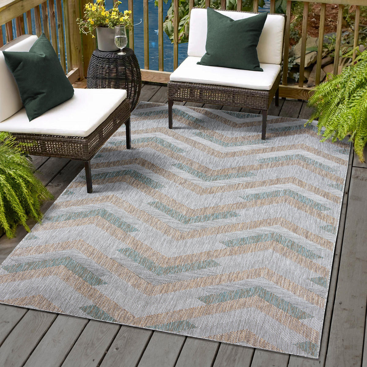 Sanat Outdoorteppich MELISSA grau B/L: ca. 120x170 cm MELISSA - grau (120,00/170,00cm) - Sanat