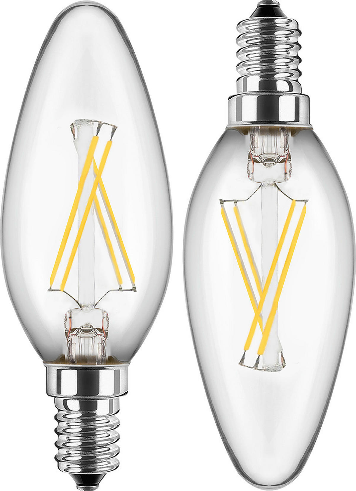 Blulaxa Leuchtmittel 49060 2er Pack E14 LED-Kerzenlampe_2erPack_E14 - klar (3,50cm) - Blulaxa
