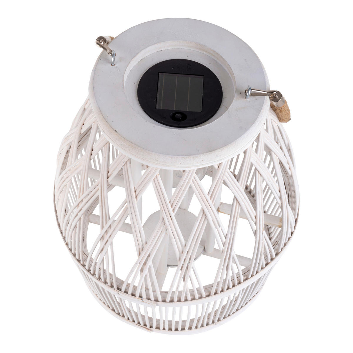 Solarleuchte 5307623 weiß Rattan Holz B/H/T: ca. 29x34x29 cm Korbinian - weiß (29,00/34,00/29,00cm) - Näve Leuchten