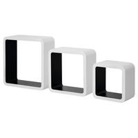 Wandregal Cubo weiß lackiert schwarz lackiert Cubo - weiß/schwarz