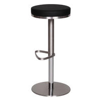 Barhocker schwarz Edelstahl Kunstleder Edelstahl Edelstahl Barhocker - schwarz/Edelstahl - Wohnling
