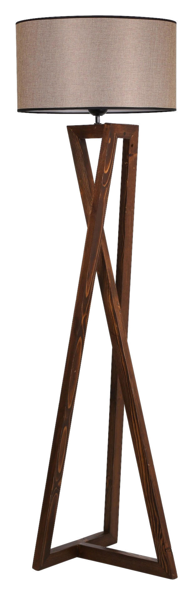 Opviq Stehleuchte nussbaum Stoff Holz B/H/T/L/D: ca. 45x149x45x45x45 cm E27 1 Brennstellen Stehleuchte_8278-3 - nussbaum (45,00/45,00/149,00cm) - Opviq