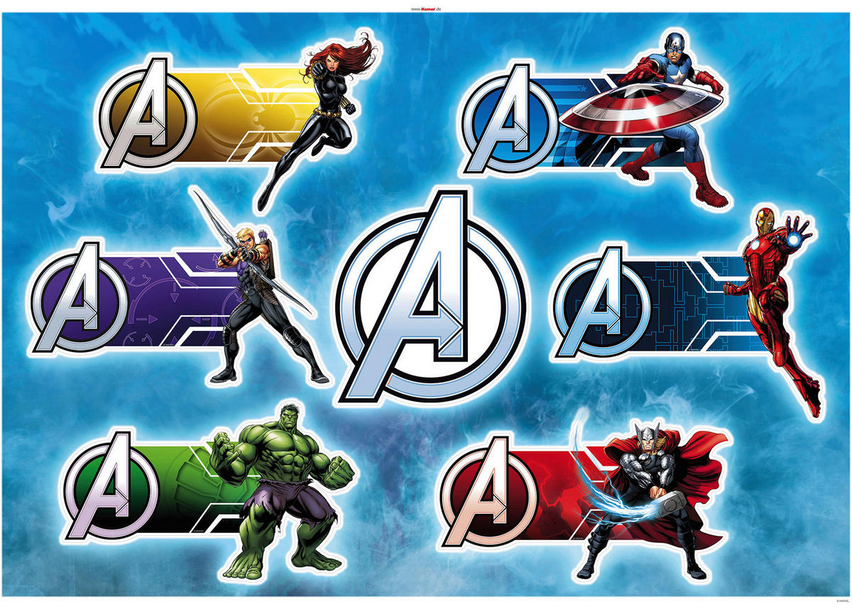 Komar Wandtattoo Avengers Plates Disney Avengers Plates B/L: ca. 100x70 cm Avengers Plates - (100,00/70,00cm) - Komar