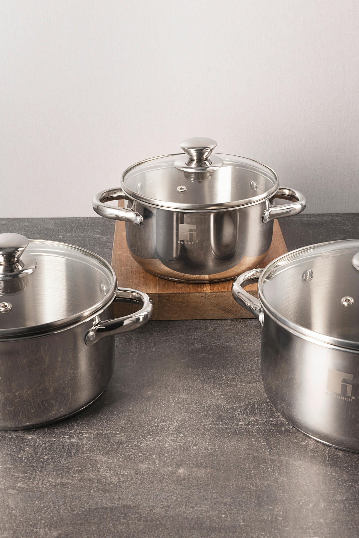 BERGNER Topfset Alea silber Edelstahl 6 tlg. Alea - silber - BERGNER