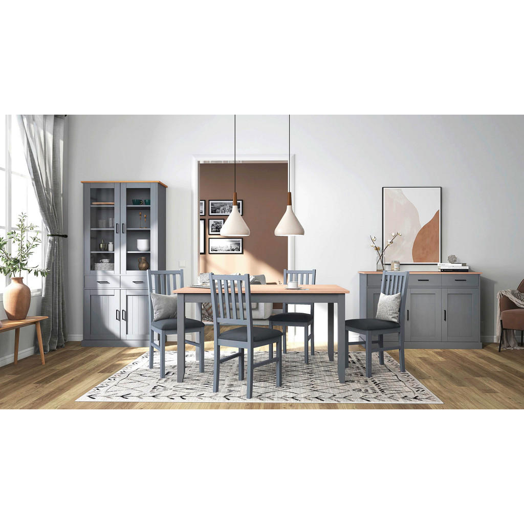 Thumbnail - Kommode Forenzo grau lackiert B/H/L: ca. 45x86x131 cm