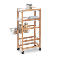 Zeller Küchenwagen weiß Bambus B/H/T: ca. 40x83x22 cm Nischen-Küchenwagen - weiß/natur (40,00/83,00/22,00cm) - Zeller