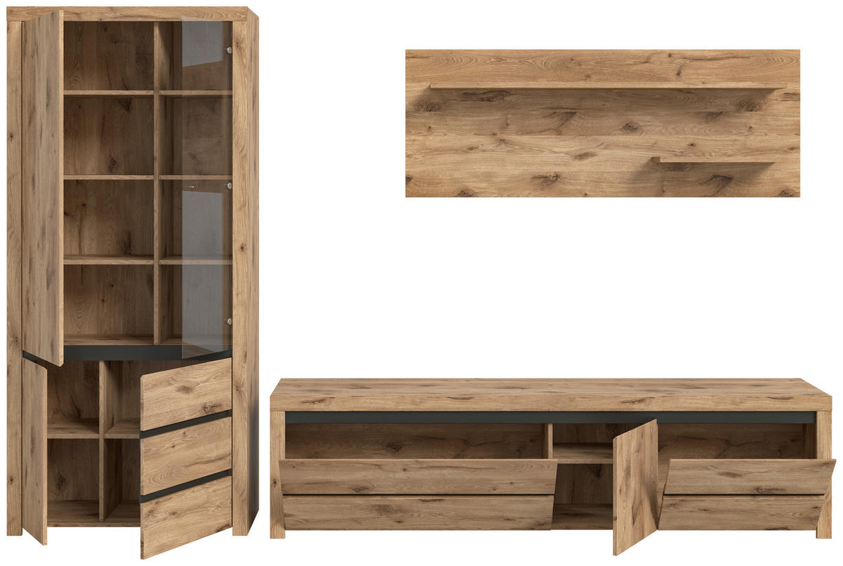 Wandboard Woody Nox Oak Nachbildung B/H/T: ca. 160x60x20 cm Woody - (160,00/60,00/20,00cm)