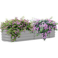 Outsunny Hochbeet silber Metall B/H/L: ca. 62x30x150 cm Hochbeet - silber (150,00/62,00/30,00cm) - Outsunny