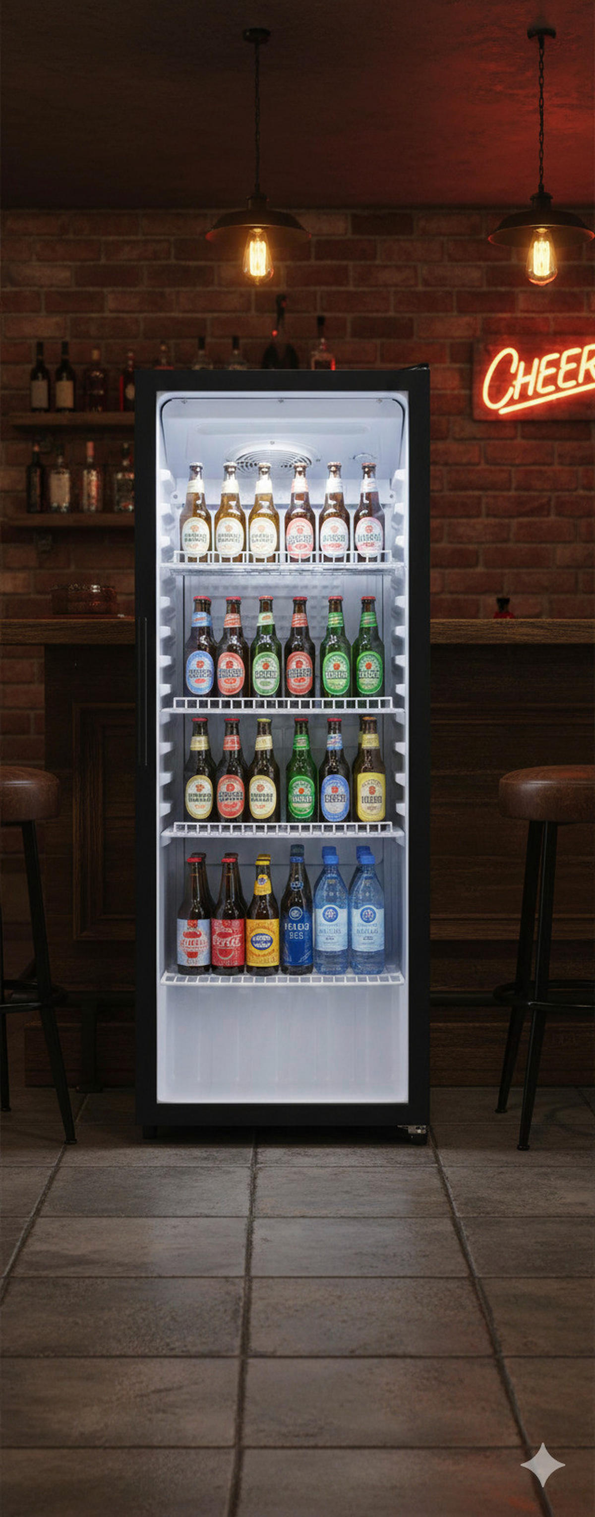 POCOline Glastürkühlschrank GTK144-235 DB schwarz B/H/T: ca. 54x144x55 cm Glastürkühlschrank GTK144-235 DB - schwarz (54,00/144,00/55,00cm) - POCOline