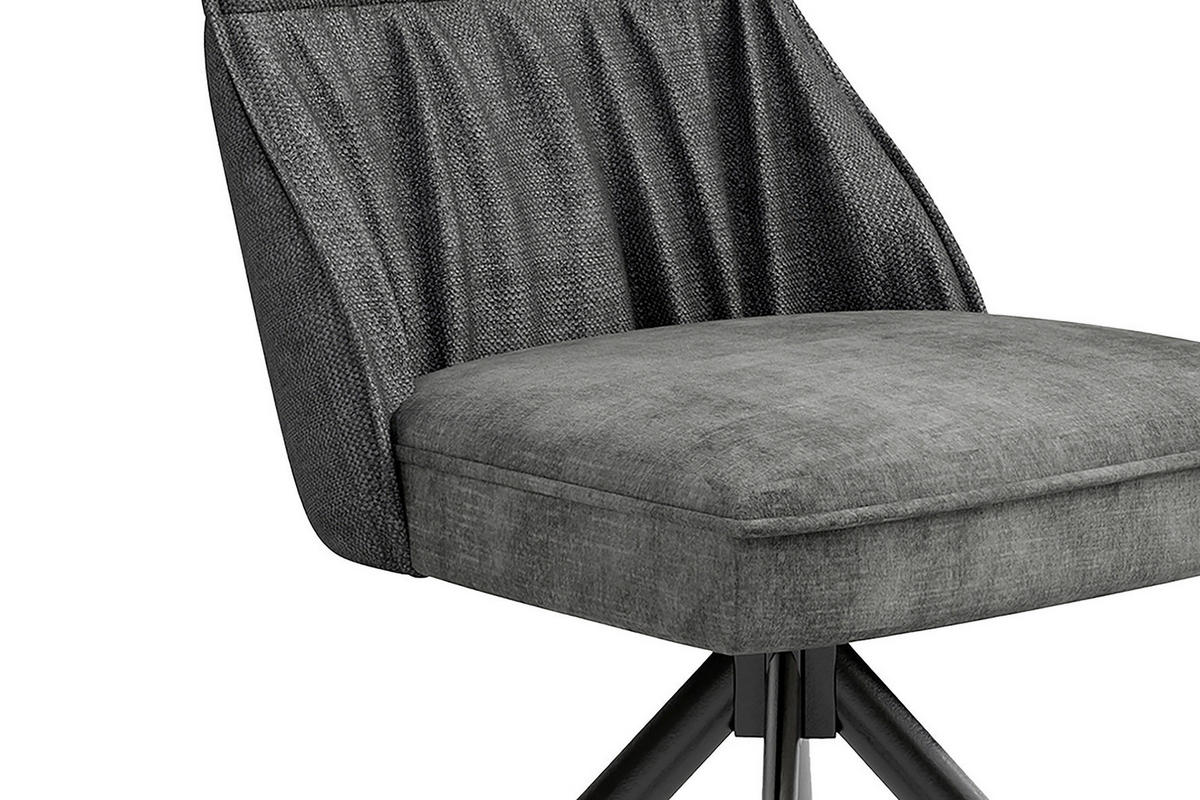 Stuhl CALIFORNIA 2er-Set anthrazit Webstoff B/H/T: ca. 50x89x56 cm CALIFORNIA 2er-Set - schwarz/anthrazit (50,00/89,00/56,00cm) - byLIVING
