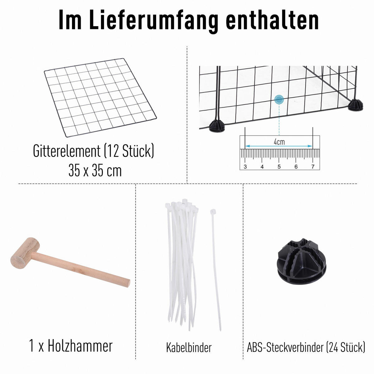 PawHut Freigehege schwarz Metall B/H/L: ca. 73x36x106 cm Freigehege - schwarz (106,00/73,00/36,00cm) - PawHut
