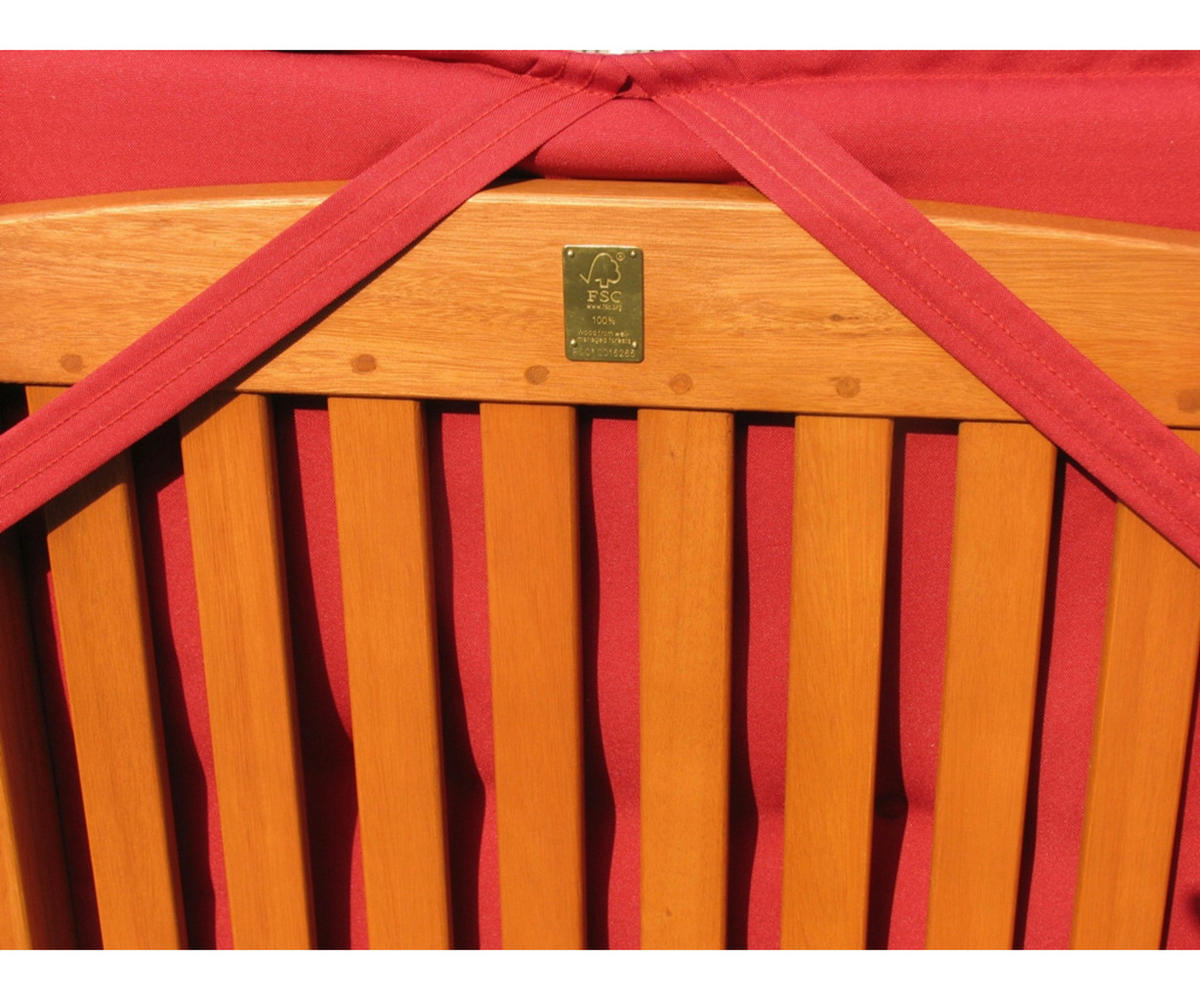 Grasekamp Auflage für Hochlehner rot Polyester-Mischgewebe B/H/L: ca. 53x7x121 cm Auflage_Hochlehner - rot (121,00/53,00/7,00cm) - Grasekamp