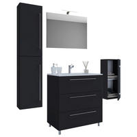 Waschplatz 5tlg-Schubo schwarz B/H/T: ca. 80x86x46 cm 5tlg-Schubo - schwarz (80,00/86,00/46,00cm) - VCM Möbel