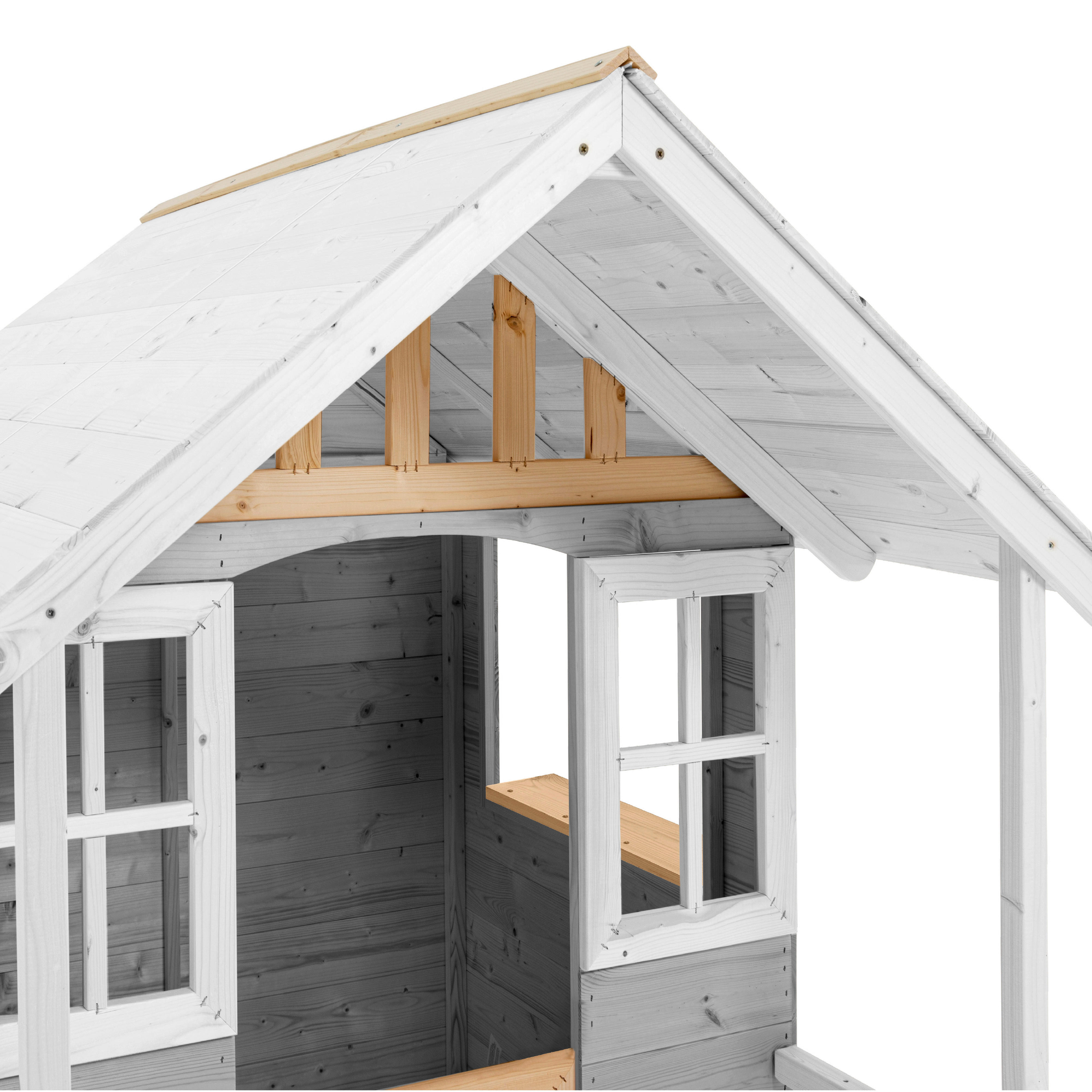 Zwerkules Spielhaus Valli weiß B/H/L: ca. 148x224x270 cm Valli - weiß/grau (270,00/148,00/224,00cm) - Zwerkules