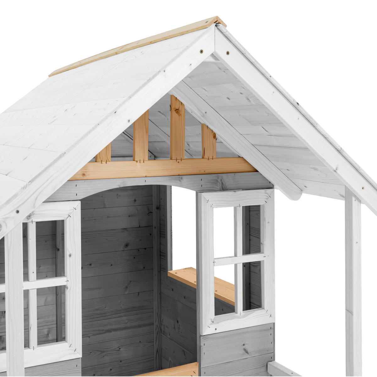 Zwerkules Spielhaus Valli weiß B/H/L: ca. 148x224x270 cm Valli - weiß/grau (270,00/148,00/224,00cm) - Zwerkules
