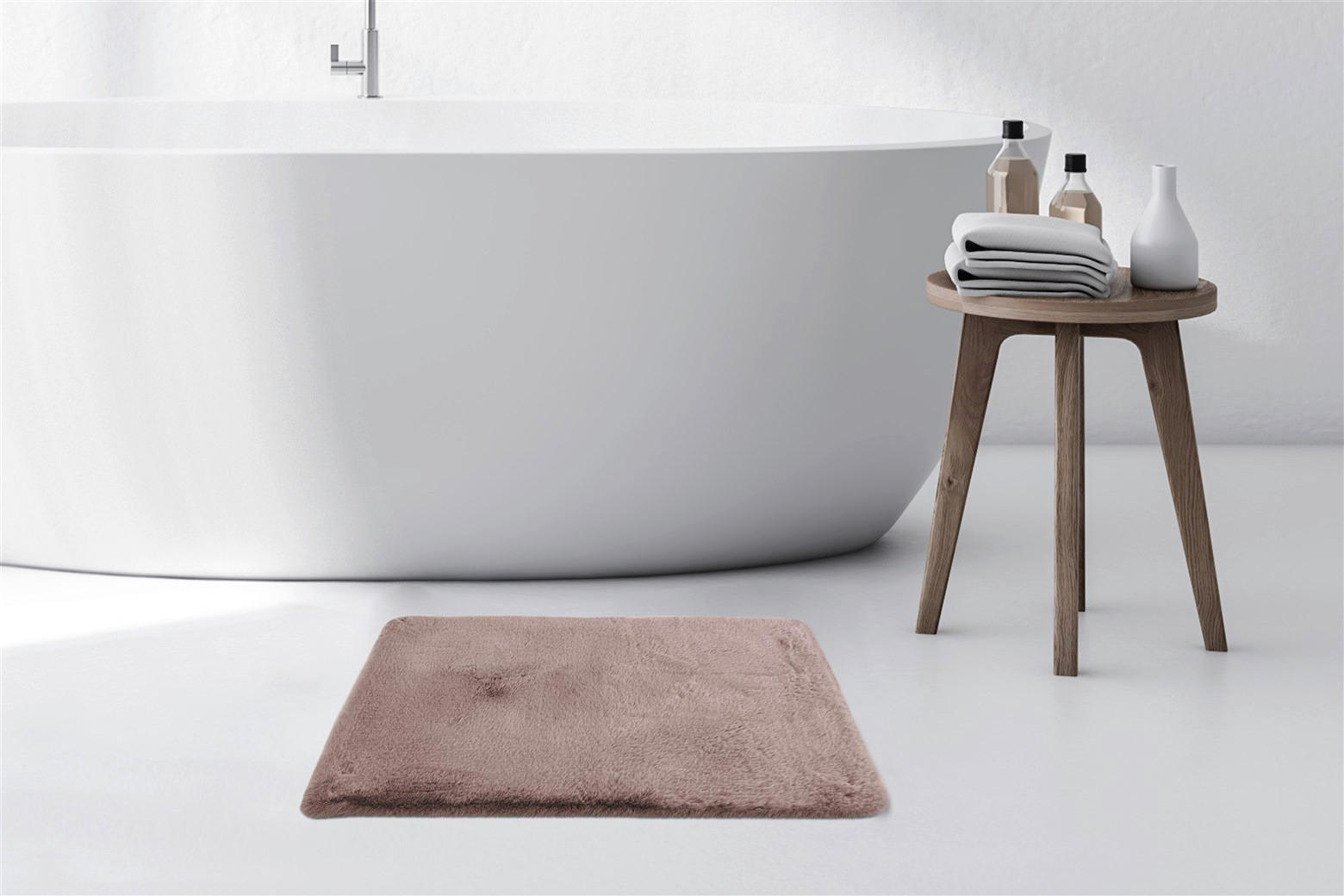 Thumbnail - Kayoom Hochflorteppich Badematte Rabbit 525 rosa B/H/L: ca. 40x3,5x60 cm