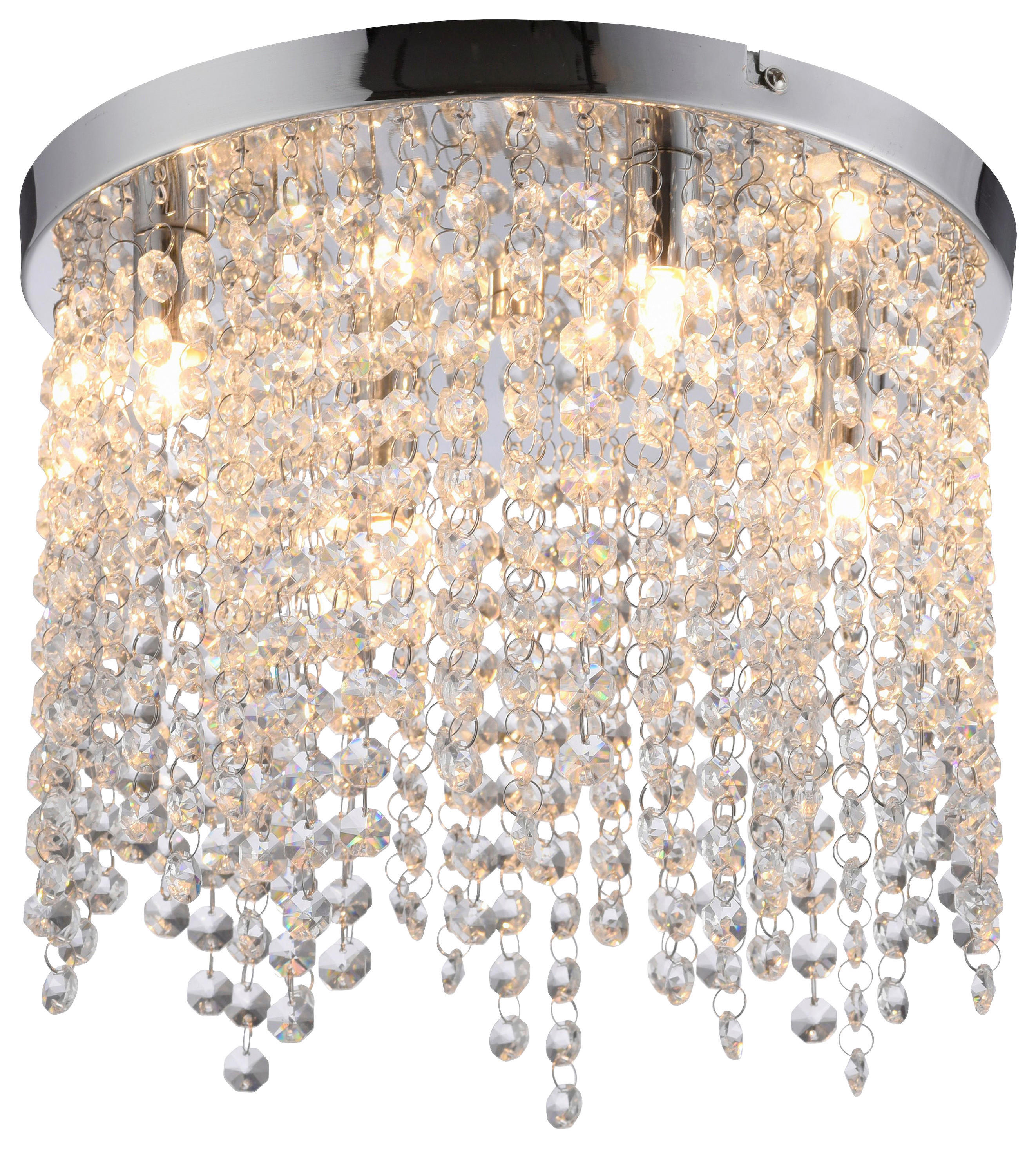 Just Light LED-Kronleuchter Chrom B/H/L: ca. 30x22x30 cm 4 Brennstellen LED-Deckenleuchte_Kulunka - Chrom (30,00/30,00/22,00cm) - Just Light