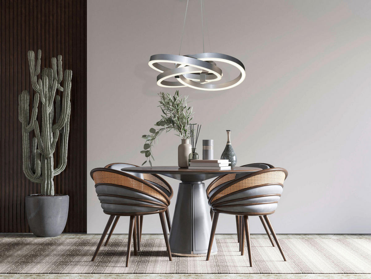 Näve Leuchten Pendelleuchte 6107960 Alu Kunststoff Metall B/H/T: ca. 58x120x58 cm null 3 Brennstellen Divora - Alu (58,00/120,00/58,00cm) - Näve Leuchten
