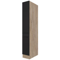 Apothekerschrank Capri schwarz matt B/H/T: ca. 30x200x57 cm Capri - schwarz/Oak (30,00/200,00/57,00cm) - Flex-Well