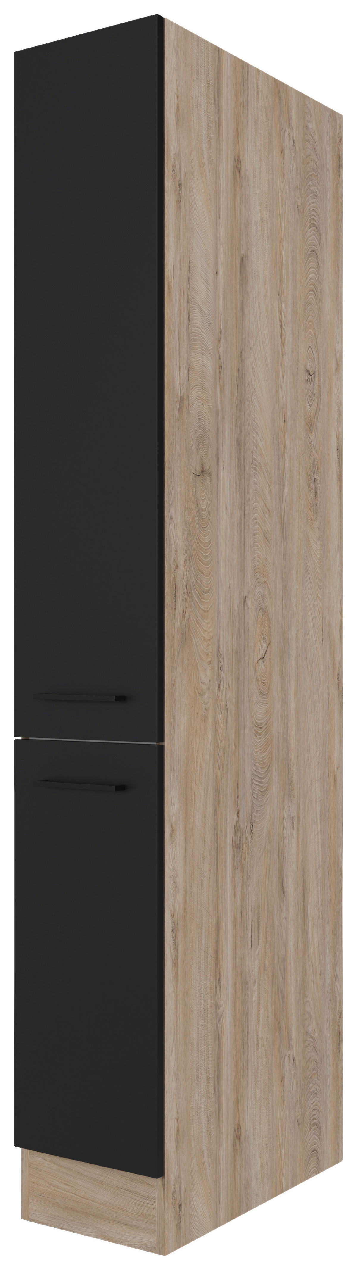 Apothekerschrank Capri schwarz matt B/H/T: ca. 30x200x57 cm Capri - schwarz/Oak (30,00/200,00/57,00cm) - Flex-Well