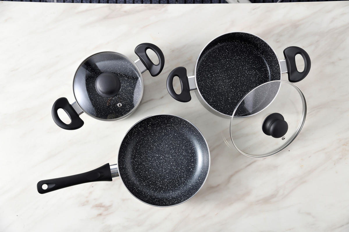 SAN IGNACIO Kochgeschirrset Soria schwarz Aluminium 4 tlg. Soria - schwarz - SAN IGNACIO