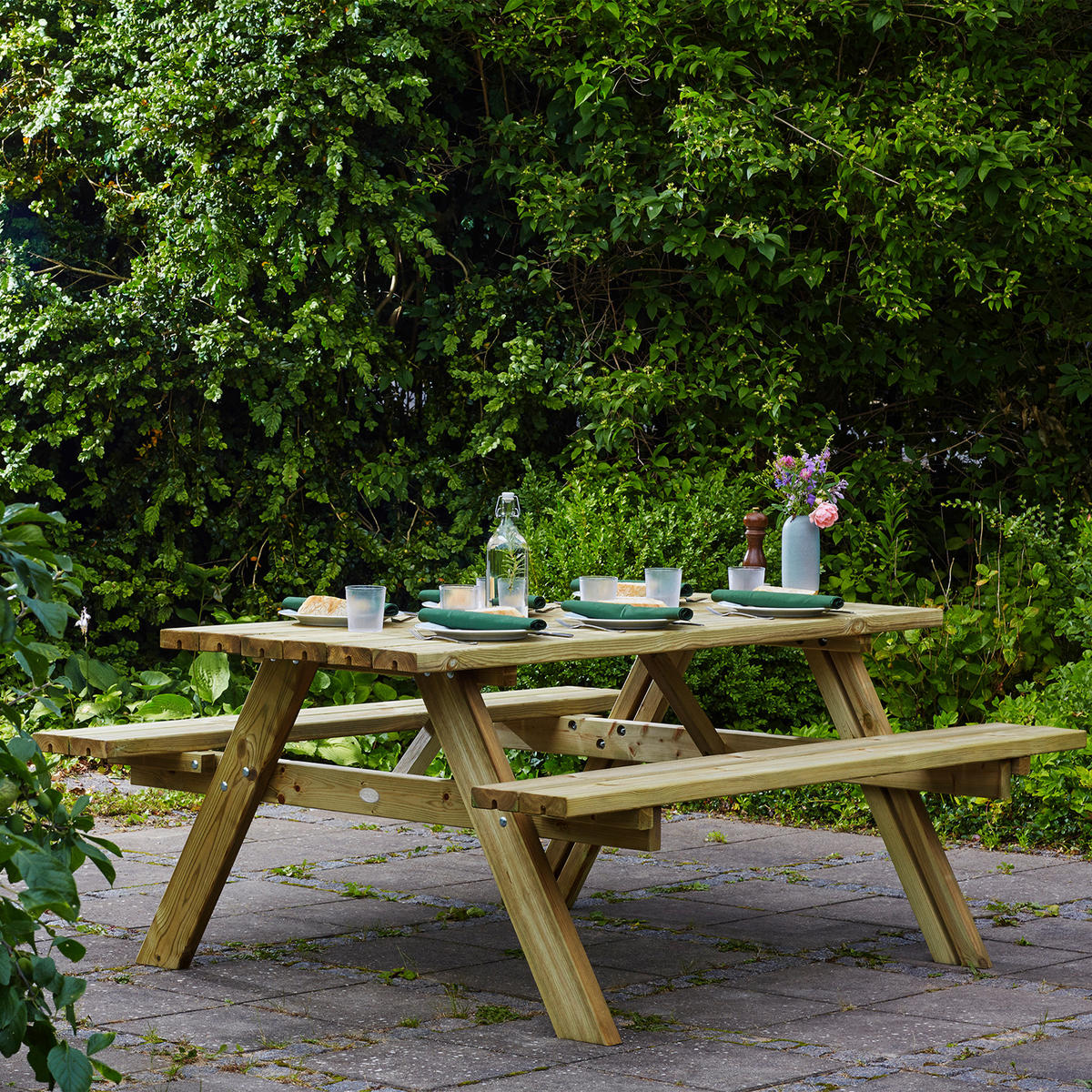 AXI Picknicktisch Julie natur Holz B/H/T: ca. 154x74x177 cm Julie - natur (154,00/74,00/177,00cm) - AXI