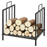 Outsunny Kaminholzregal schwarz B/H/L: ca. 33x46,5x44,5 cm Kaminholzregal - schwarz (44,50/33,00/46,50cm) - Outsunny