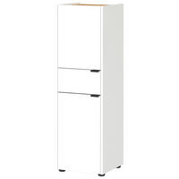 Schrank 4498-242 weiß Eiche Navarra Nachbildung B/H/T: ca. 34x111x34 cm 4498-242 - Eiche/weiß (34,00/111,00/34,00cm) - Germania