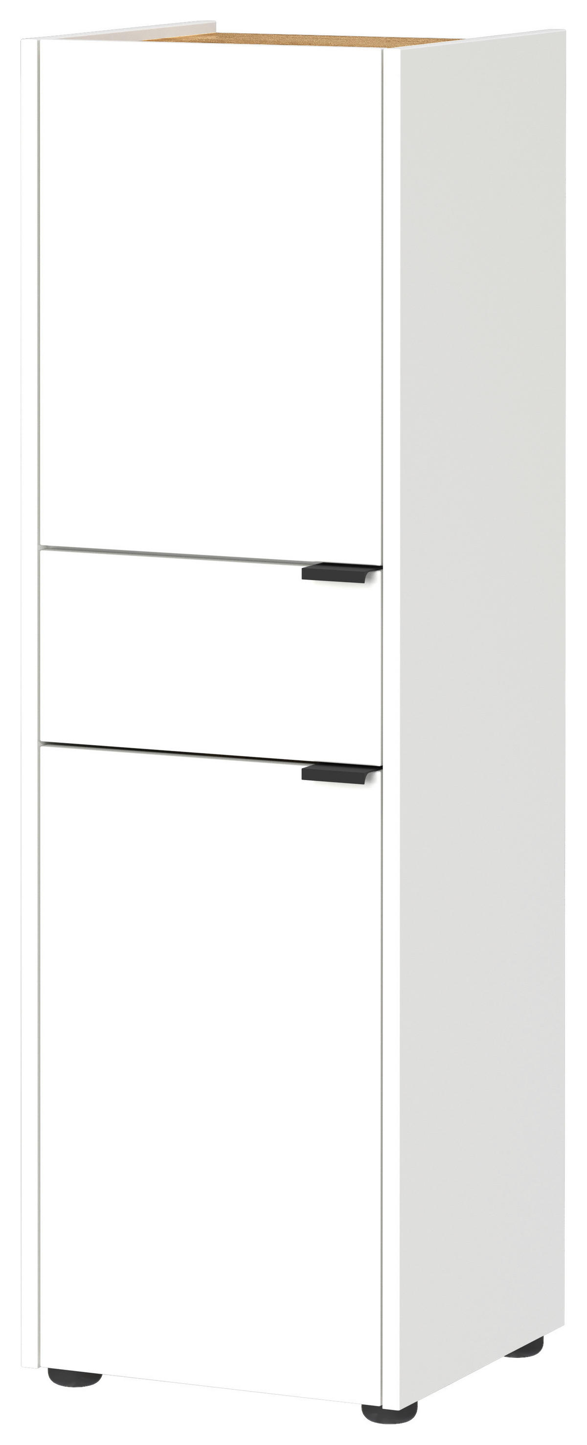 Schrank 4498-242 weiß Eiche Navarra Nachbildung B/H/T: ca. 34x111x34 cm 4498-242 - Eiche/weiß (34,00/111,00/34,00cm) - Germania