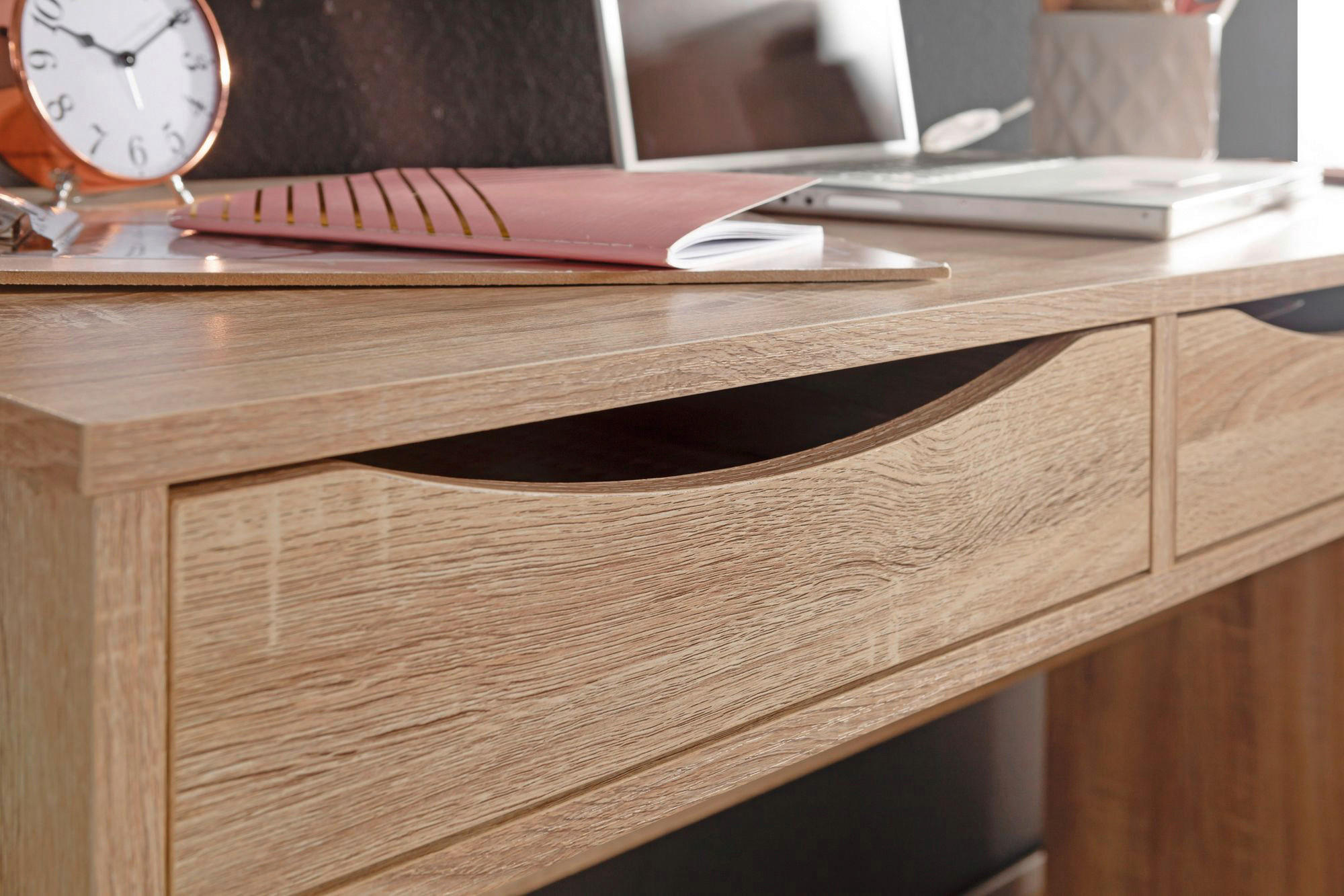 Schreibtisch Eiche Sonoma Nachbildung B/H/T: ca. 120x75x55 cm Schreibtisch - Eiche (120,00/75,00/55,00cm) - Wohnling