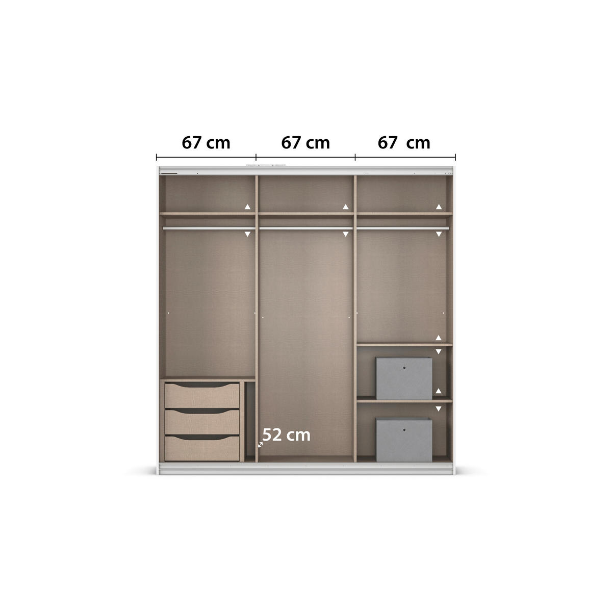 Kleiderschrank Kulmbach Alpinweiß B/H/T: ca. 203x210x62 cm Kulmbach - Alpinweiß/Alu (203,00/210,00/62,00cm)