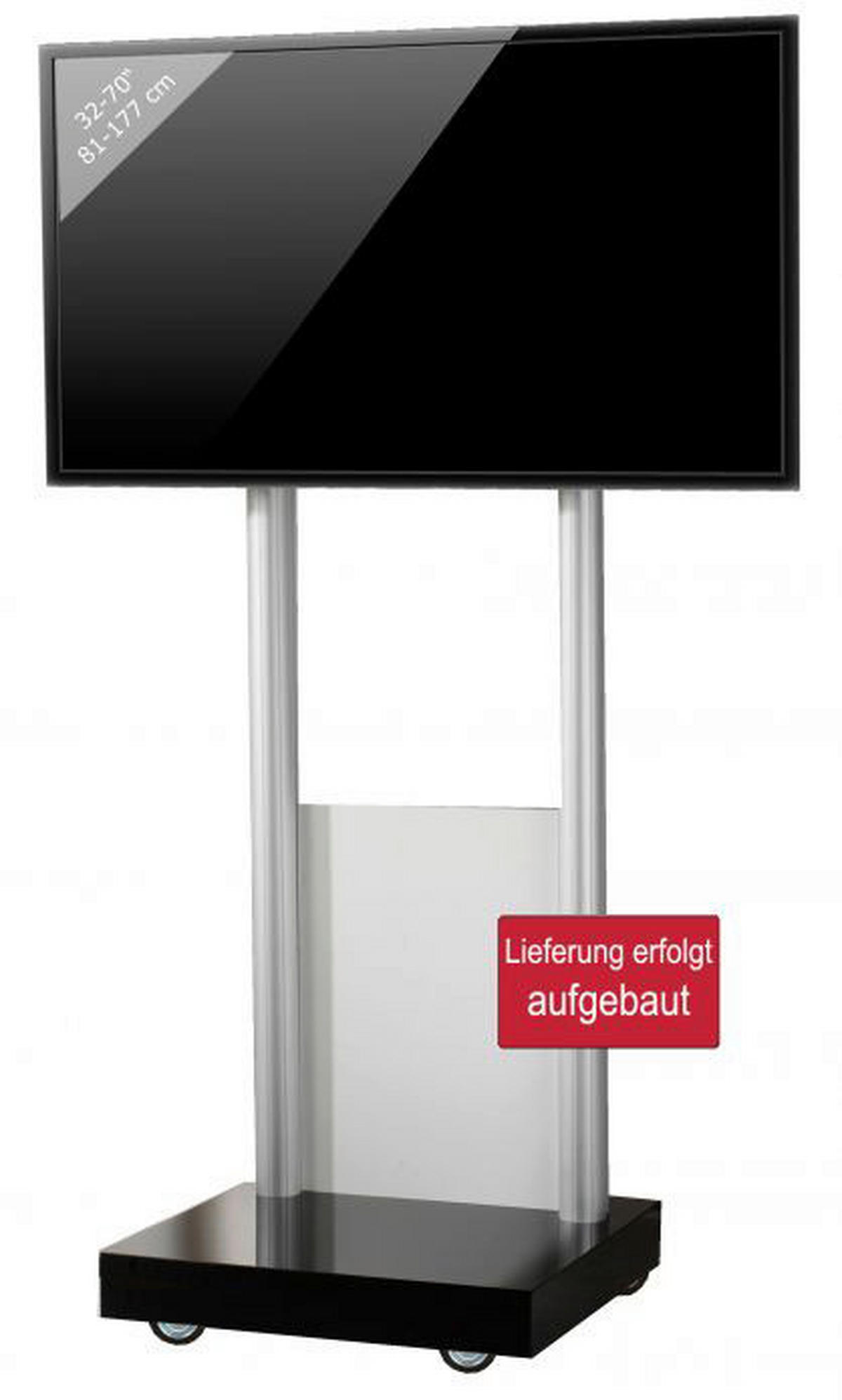 VCM TV-Standfuß TV Standfuß schwarz Monte Visolo 1 TV Standfuß - schwarz (70,00/177,00/65,00cm) - VCM