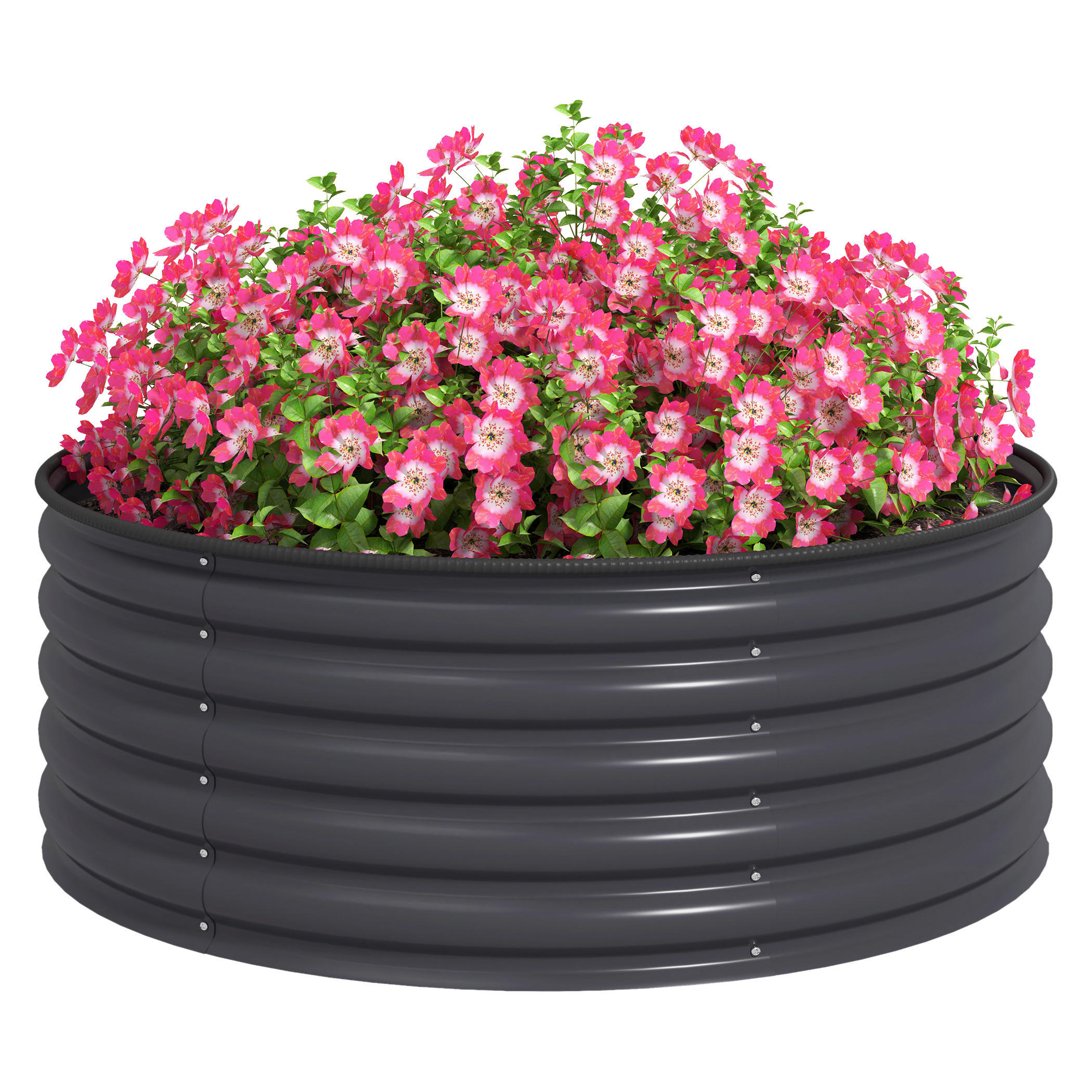 Outsunny Hochbeet dunkelgrau Stahl B/H/L: ca. 120x43x120 cm Hochbeet - dunkelgrau (120,00/120,00/43,00cm) - Outsunny