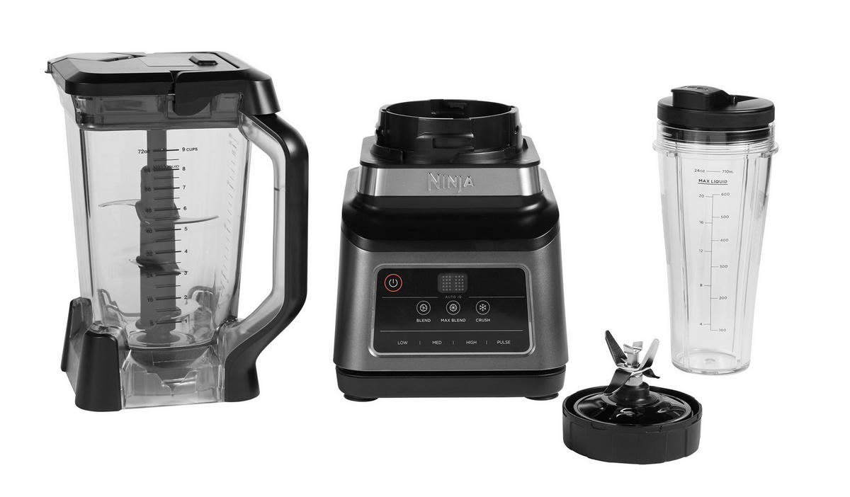 Ninja Standmixer 2in1 schwarz silber Kunststoff B/H/L: ca. 19x44,5x25 cm BN750EU - schwarz/silber (25,00/19,00/44,50cm) - Ninja
