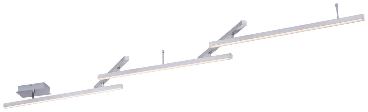 TRIO Deckenleuchte 651210507 nickel Metall B/H/T: ca. 242x12x10 cm Melby - nickel (242,00/12,00/10,00cm) - Trio