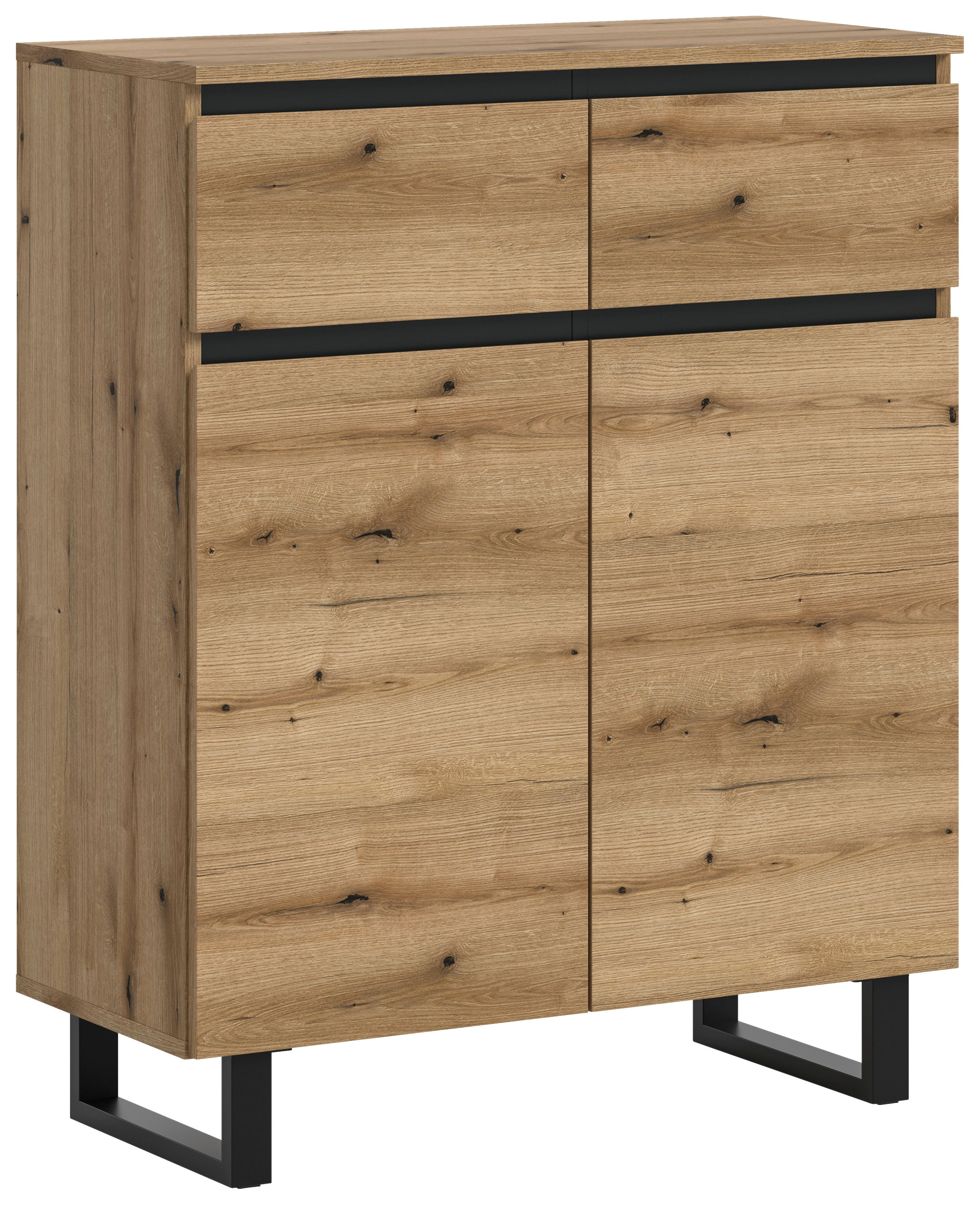 Kommode Tomasa Evoke Oak Nachbildung schwarz B/H/T: ca. 80x99x36 cm Tomasa - schwarz (80,00/99,00/36,00cm) - xonox.home