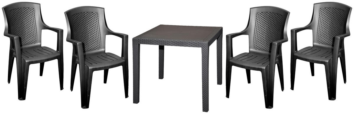 Gartensitzgruppe Eden + King anthrazit Kunststoff Eden + King - anthrazit