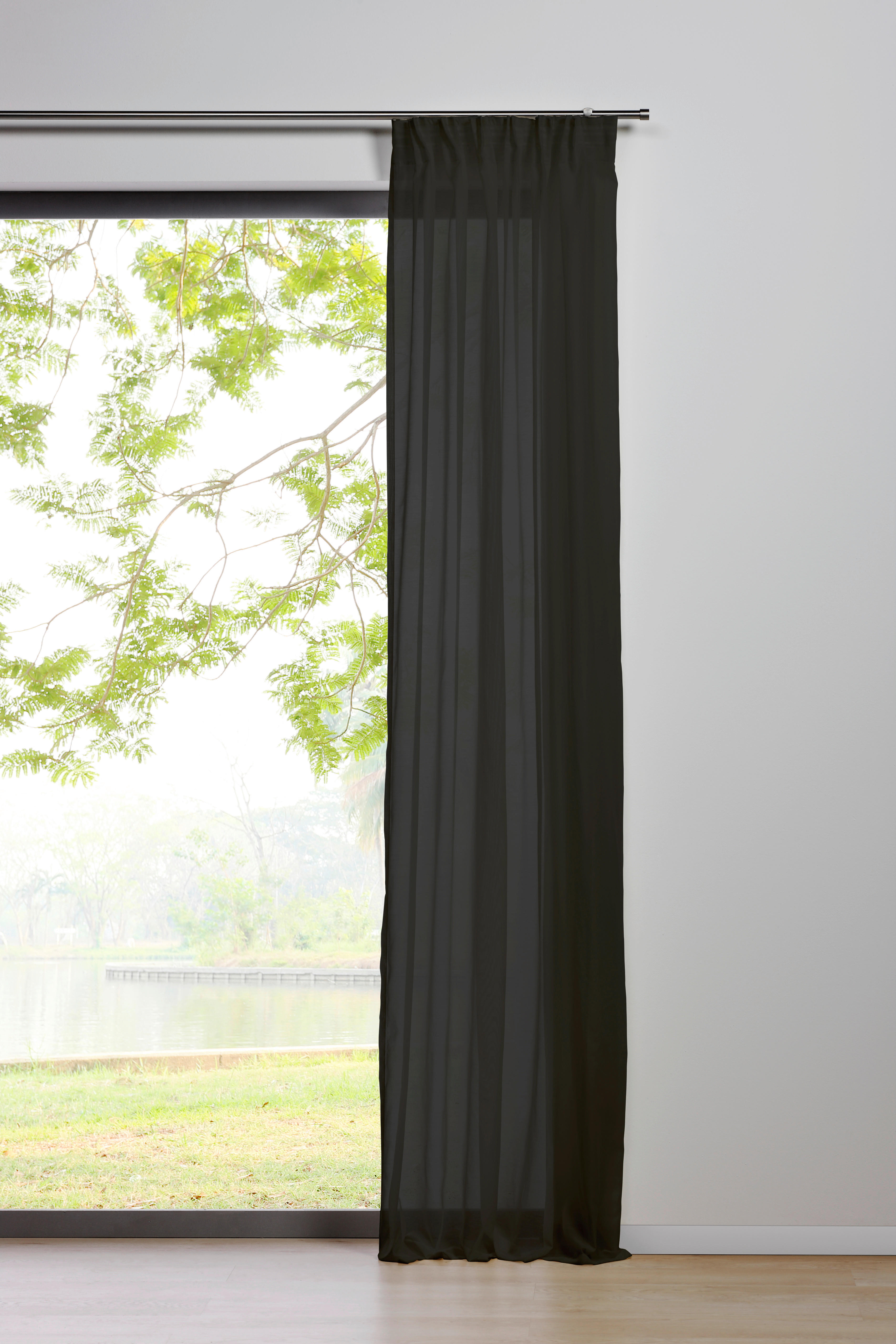 Kombivorhang PURE schwarz B/L: ca. 135x300 cm PURE - schwarz (135,00/300,00cm)