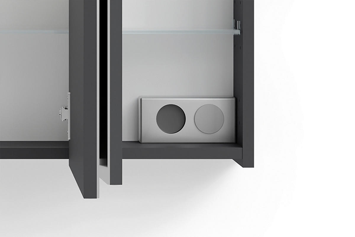 Spiegelschrank SPREE anthrazit B/H/T: ca. 90x60x20 cm SPREE - anthrazit (90,00/60,00/20,00cm) - byLIVING