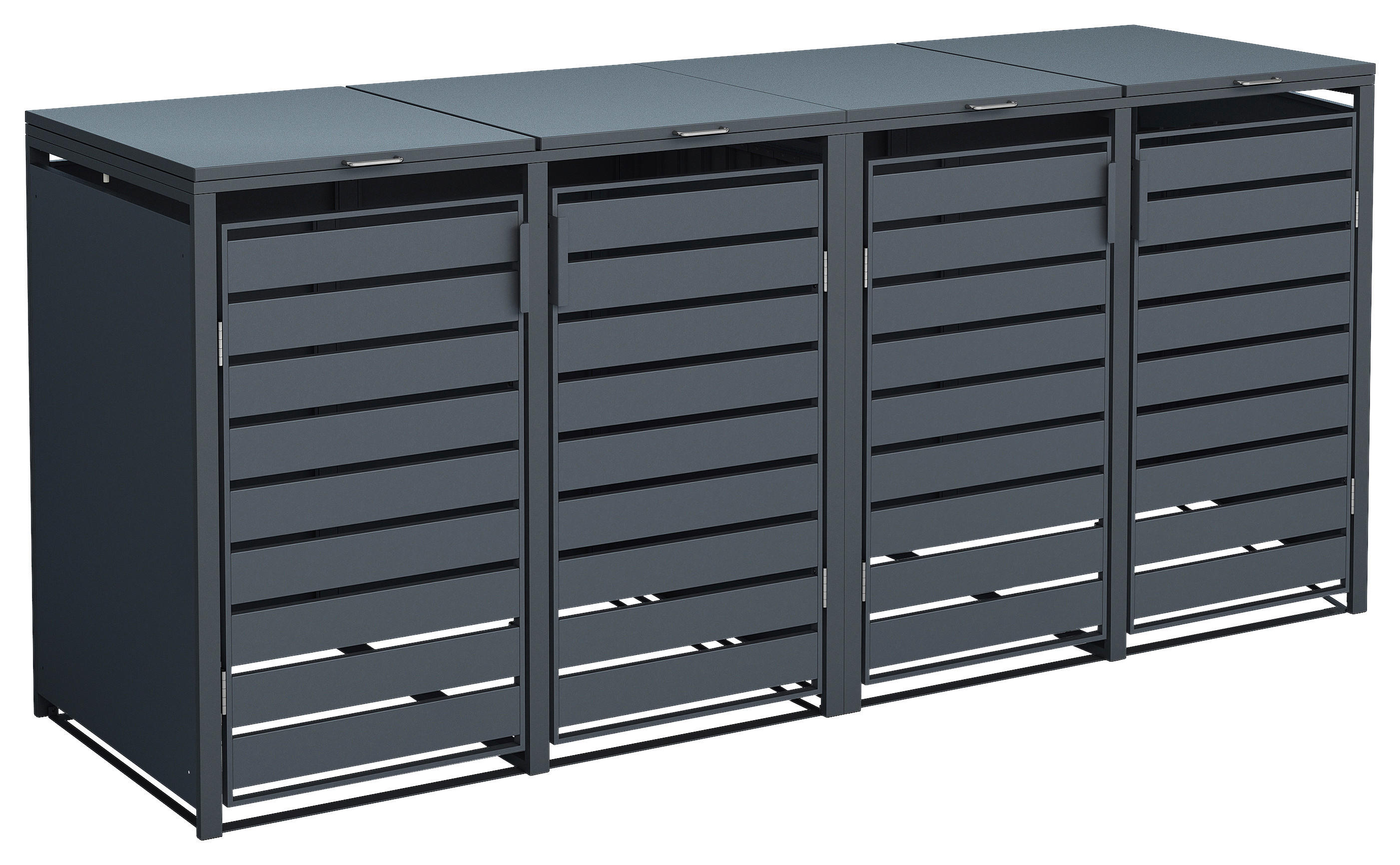 Westmann Mülltonnenbox4-fach Kubus 4-fach Kubus - anthrazit (264,00/116,00/80,00cm) - Westmann