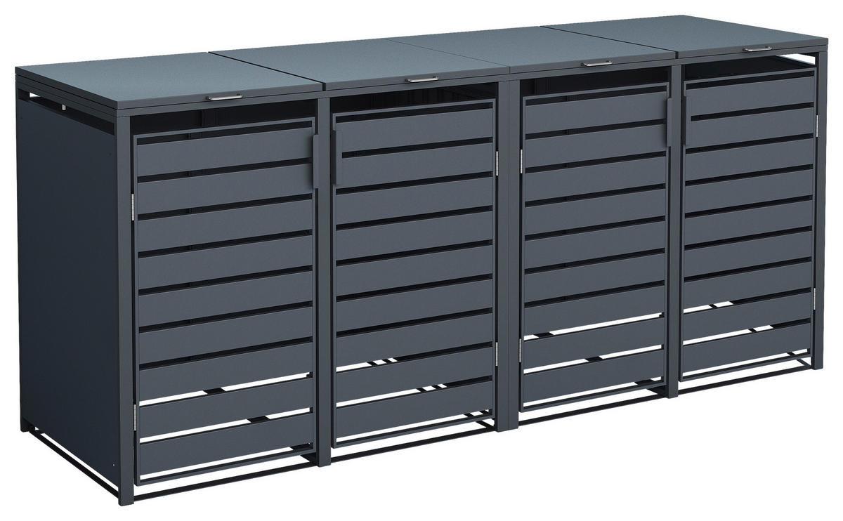 Westmann Mülltonnenbox4-fach Kubus 4-fach Kubus - anthrazit (264,00/116,00/80,00cm) - Westmann