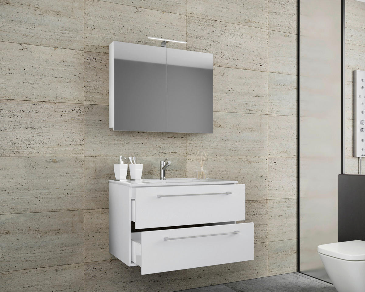 Waschplatz 3tlg-Badinos weiß B/H/T: ca. 60x50x46 cm 3tlg-Badinos - weiß (60,00/50,00/46,00cm) - VCM Möbel