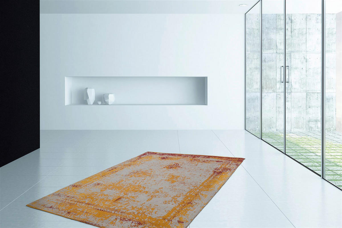 Kayoom Flachflorteppich Nostalgia 285 orange B/H/L: ca. 80x1x150 cm Nostalgia 285 - orange (150,00/80,00/1,00cm) - Kayoom