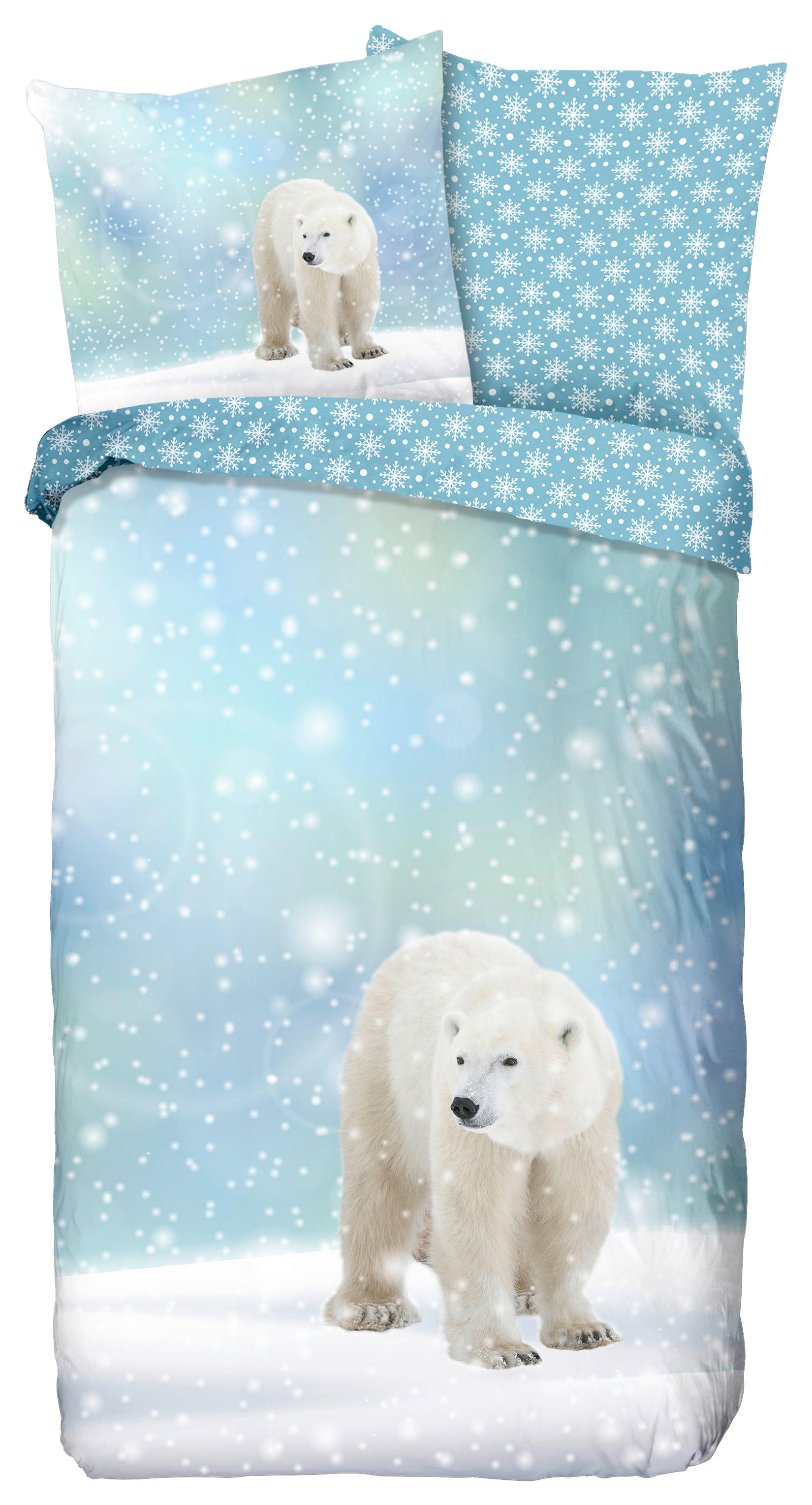 good morning Kinderbettwäsche »Icebear«, Biber, 135x200, Weich, Warm, Reißv günstig online kaufen