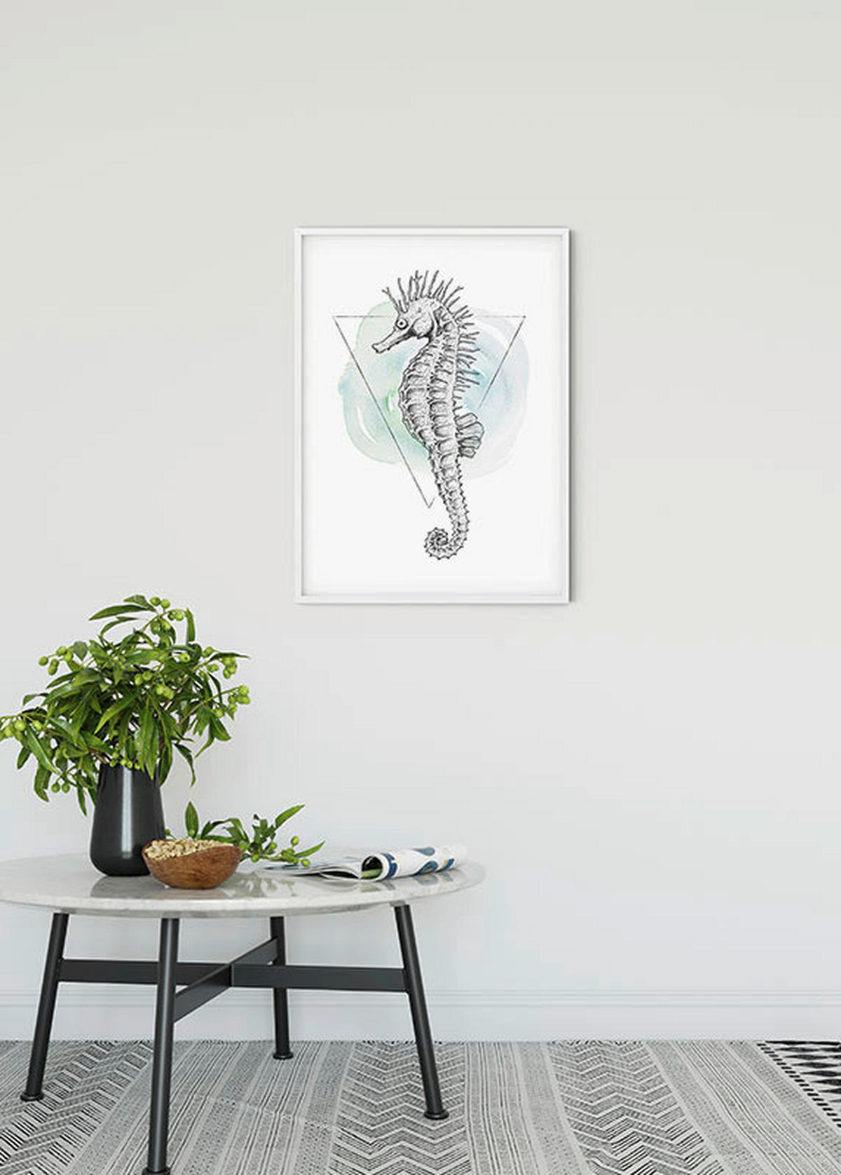 Komar Poster Sea Horse Watercolor Tiere B/L: ca. 50x70 cm Sea Horse Watercolor - (50,00/70,00cm) - Komar
