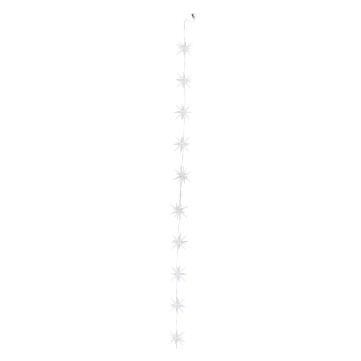 Näve Leuchten LED-Lichterkette weiß Kunststoff B/H/T: ca. 10x10x165 cm 10er-LED-Lichterkette 3D-STERNE - weiß (10,00/10,00/165,00cm) - Näve Leuchten